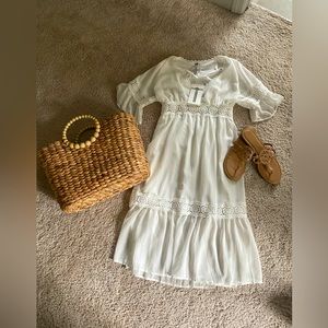 White Crocheted Style Dress